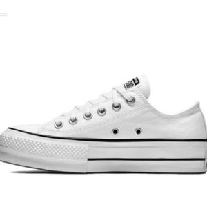 Converse white platform sneakers